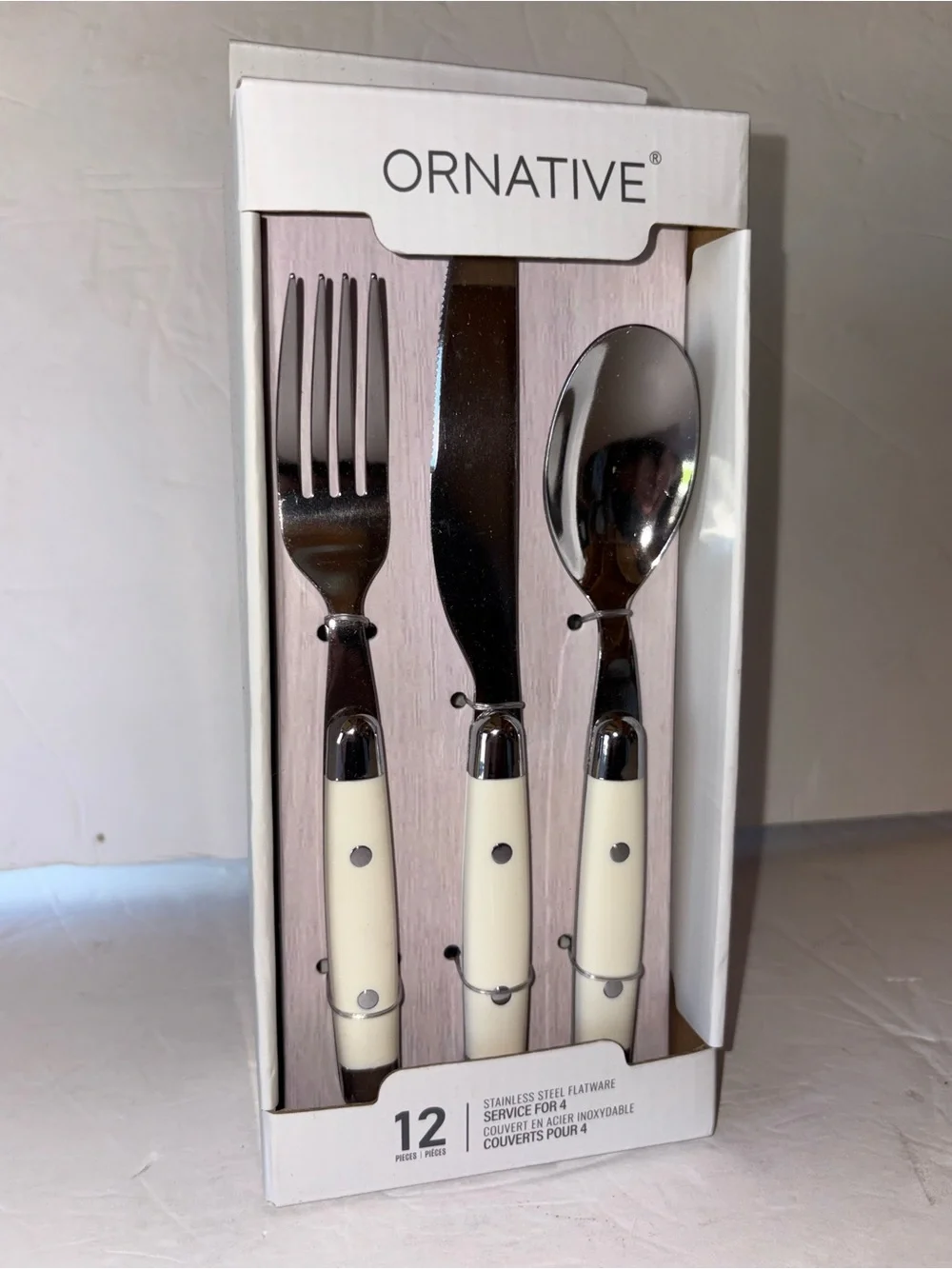 NIB - Ornative 12pc: Stainless Steel Flatware Set